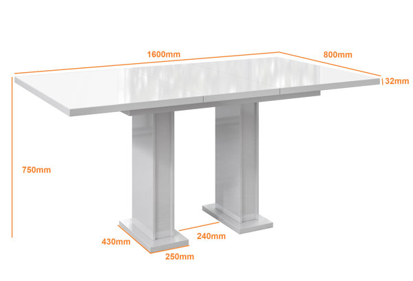 Helme extendable store dining table